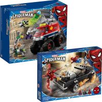 [LEGO] Lego spiderman monster monster truck duel mystery guest ghost rider chariot against children benefit intelligence building blocks