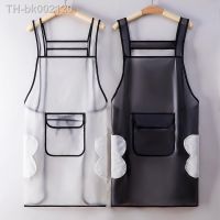 卐✱ Kitchen Apron Waterproof Transparent Ladies Men Home Aprons Wipeable Oil Resistant Baking Accessories BBQ Restaurant Cafe Aprons