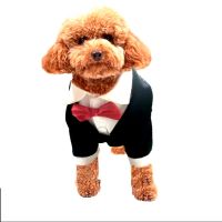 Black Gentleman Dog Clothes Wedding Party Suit Formal Dog Shirts With Bow For Small Medium Dogs Costume For Pet Outfit