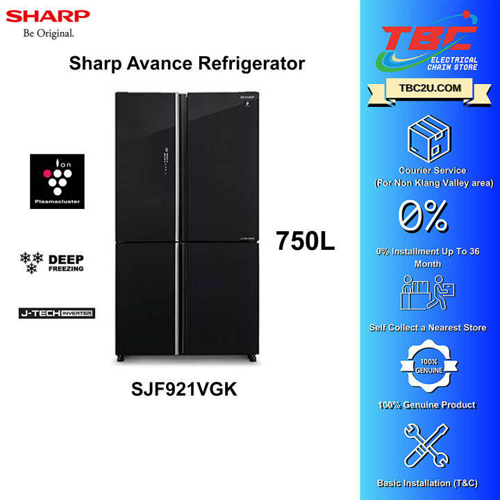 (COURIER SERVICES) Sharp SJF921VGK Refrigerator (750L) JTech Inverter