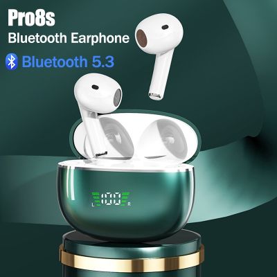🔥Gratis Ongkir + ปลาค็อด🔥Pro8s TWS หูฟังเอียร์บัดหูฟังไร้สายสัมผัสหูฟังบลูทูธชุดหูฟังกีฬา Bluetooth5.3