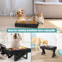 Dogs Double Non-Slip Bowl Adjustable Heights Pet Cat Food Feeding Dish Bowls Small Medium Big Dogs Water Feeder Removable Bowls