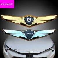 สำหรับ Hyundai Genesis เครื่องประดับฝากระโปรงหน้ารถเครื่องประดับโลหะประดับโลโก้ปีกนางฟ้าสติกเกอร์ติด HB20สถานที่จัดงาน Creta I10เน้น Creta Tucson Kona