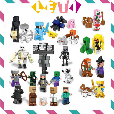 เหมืองหัตถกรรมเกมตัวละคร Minifigures ชาวบ้าน Kai Explorer ชาวนาแพนด้าอัศวินนินจาแอ็คชั่นฟิกเกอร์บล็อกตัวต่อของเล่นสำหรับเลโก้