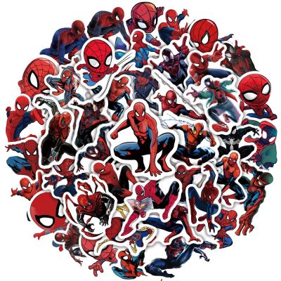 Anime Marvel Spiderman Stickers Avengers Skateboard Guitar Laptop Luggage Cartoon Waterproof Sticker Kid Toys