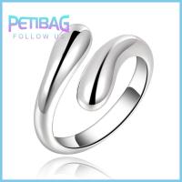 PETIBAG ปรับได้ปรับได้ แหวนหยดน้ำตา ใช้ได้ทุกเพศ เงิน925 แหวนหัวกลมคู่ สง่างามเรียบหรู หยดน้ำหยด สายรัดนิ้วโป้ง สำหรับผู้หญิง