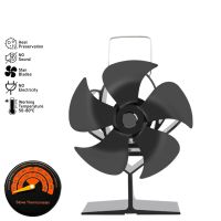 5 Blade heat Powered Stove Fan Hot Air Fireplace Fan Log Wood Burner Eco Friendly Silent Fan Home Efficient Heat Distribution