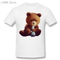 2021 Fashion T Shirts Teddy Bear Smoking Bong Short Sleeve Casual Men Fashion O-Neck T-Shirts Tee Top