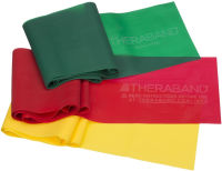 TheraBand Resistance Bands Set, Professional Non-Latex Elastic Band For Upper &amp; Lower Body Exercise, Strength Training without Weights, Physical Therapy, Pilates, Rehab, Yellow &amp; Red &amp; Green, Beginner