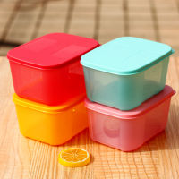 Tupperware New Color 700ml ชุดกล่องเก็บของแช่แข็งและทำความเย็นตู้เย็นของใช้ในครัวเรือนพิเศษสีชมพูสี่เหลี่ยมผืนผ้า