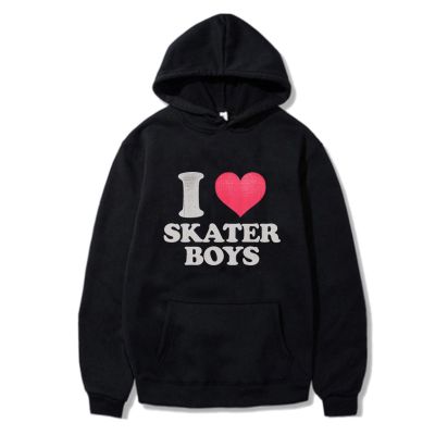 I Love Skater Boys Vintage Cool Printed Hoodie Loose Women Sweatshirt Popular Graphic Men Pullover Streetwear Autumn Winter Warm Size Xxs-4Xl