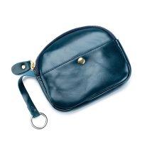 ☜ Genuine Leather Ladies Coin Bag Female Small Wallet With Card Slot Oil Wax Leather Mini Purse With Keychain Money Bag