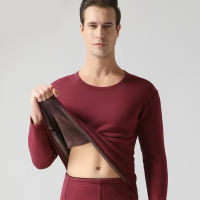 Winter ManVelvet Underwear Sets Men Thermal Underwear Long Winter Clothes Men Tops +Pants Thick Keep Warm Solid Long Johns Sets