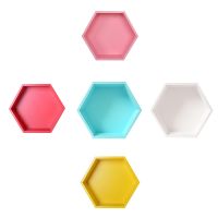 Nordic Style Nursery Kids Room Decoration Shelf Wooden Hexagon Shelves for Baby Child Bedroom Decoration