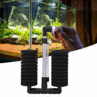 Aquarium Sponge Filter Quiet Double Submersible Foam Filter for and Salt Water Fish Tank Filter Filters Accessories