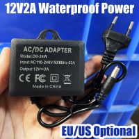 12V2A Waterproof IP66 For camera Power AC Outdoor 100V-240V Converter Adapter DC 2000mA LED Supply EU US Plug 5.5mm x 2.1-2.5mm Electrical Connectors