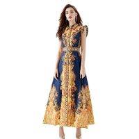 Womens Dress New Fashion Spring/Summer New  High Class  Dress Print  Maxi Dress