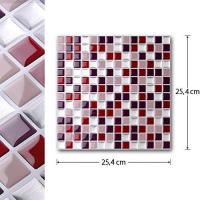 【cw】 Vividtiles Effect Vinyl Wallpaper and Stick Colorful Mosaic Wall Tiles Sticker - 1 Sheet