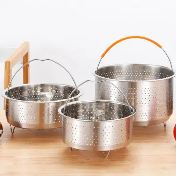 Steaming Tray Stainless Steel Steamer Rice Cooker Steamer Pot Steam Basket  Vegetable Fruit Drain Ba