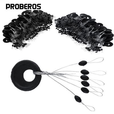 【DT】hot！ PRO BEROS 600Pcs Group Set Rubber Beans Oval Stopper Fishing Bobber Fly Accessories Spinner Bait