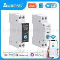 【LZ】▤  AUBESS-Tuya WiFi Disjuntor Inteligente com Medição Trilho DIN Vida Inteligente Controle Remoto Funciona com Alice Alexa Google Assistant