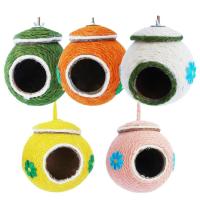 Coconut Bird House Handwoven Natural Coconut Shell Simulation Birdhouse Anti-bite Bird House Bed For Parrot Parakeet Hamster Mice Chinchilla Cage Toy Nesting Box respectable