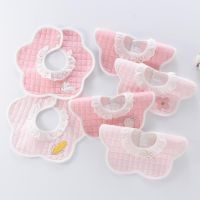 【DT】hot！ Baby Bibs Round Neck Rotatable Infant Feeding Burp Newborn Accessories