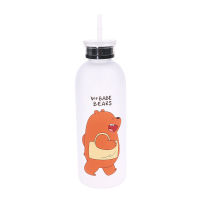 [Gorgeous] Hot Sale Frosted PANDA Bear CUP 1000ml ขวดน้ำที่มีฟางรั่ว-proof protein Shaker