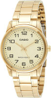 Casio #MTP-V001G-9B Mens Standard Gold Tone Stainless Steel Easy Reader Watch