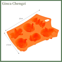แม่พิมพ์เค้กฟักทองฮัลโลวีนวันหยุด6ช่องแม่พิมพ์ทำช็อคโกแลตฟักทอง