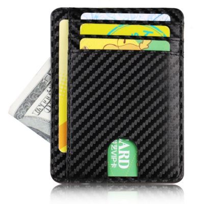 （Layor wallet）  TRASSORY Men Women Small Bank Travel Leather Business Card Case Holder Slim Rfid Lightweight Front Packet Wallet