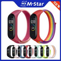 สายรัดไนลอนสร้อยข้อมือสำหรับ Mi วง7สายไนล่อนกีฬาห่วงนาฬิกาเข็มขัด Pulsera Correa MiBand 6สายรัดข้อมือสำหรับ Xiaomi Mi วง5 4 3สร้อยข้อมือ