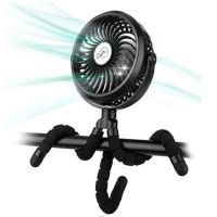 Stroller Fan Octopus Fan Portable Deformable Clip-on Desk Fan Flexible Tripod USB Charging Hanging Octopus Shape Stand 3 Speeds