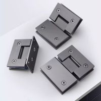 304 stainless steel bathroom clip gun gray shower room 180 degree solid core glass door hinge(XYGL-180)