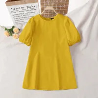 [Free Shipping](Korean Causal)VONDA Womens Summer Shirt Dress Puff Sleeve Pullover Dress Holiday Party Short Dresses
