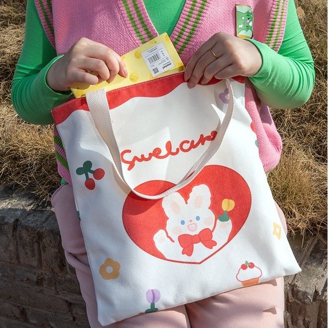กระเป๋าถือ-กระเป๋าผ้า-สไตล์เกาหลี-การ์ตูน-น่ารัก-พร้อมส่ง-bag01