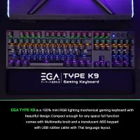 EGA TYPE K9 คีบอร์ดเกมมิ่ง Mini RGB Lighting Mechanical 100% รับประกัน 2ปี