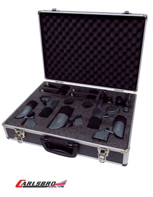 Carlsbro DM7 Professional Drum Microphone ไมค์กลอง 7 ตัว + แถมฟรีแคลป์ &amp; ฟองน้ำ &amp; เคสอะลูมินัมบุฟองน้ำ