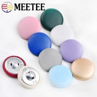 50Pcs 11-28mm PU Leather Covered Buttons Round Shank Buttons Pants Jacket Coat Decorative Buckle Clothes Sewing Clasp Accessory