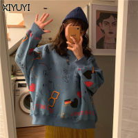 XIYUYI ฉบับภาษาเกาหลีสไตล์ดั้งเดิมเสื้อโค้ทมีหมวกคลุมแขนยาวบางนักเรียนผู้หญิงน้องสาวไซส์ใหญ่เสื้อแบบหลวม