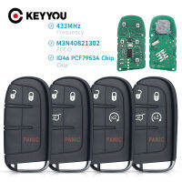 KEYYOU สมาร์ทกุญแจรถระยะไกล433เมกะเฮิร์ตซ์ ID46สำหรับไครสเลอร์300C ดอดจ์ชาร์จการเดินทางท้าทายโผ Durango รถจี๊ป FCC:M3N-40821302