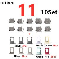 10Set สําหรับ iPhone XR 11 12 13 14 Pro Xs Max Dual Sim Card Reader Connector Flex Cable Tray Slot Holder Adapter Parts