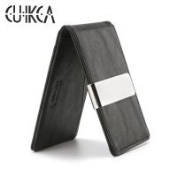 CUIKCA Men Wallet with Money Clip Front Pocket Wallet Slim Bifold Wallet Metal Card Case Clip Men