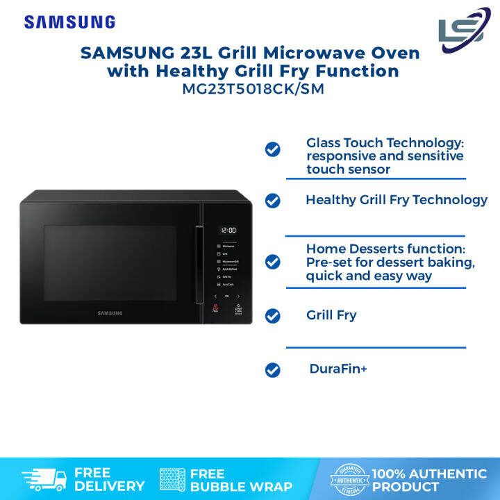 Samsung 23L Grill Microwave Oven MG23T5018CK/SM Healthy Grill Fry