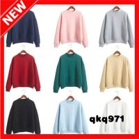 qkq971 【ราคาพิเศษ】เสื้อผ้าแฟชั่น ผญ เสื้อคลุมแขนยาว เสื้อกันหนาวสวมหัว เสื้อกันหนาวคอเต่าสไตล์เกาหลี เสื้อกันหนาวสีพื้นทรงหลวม เนื้อผ้าหน