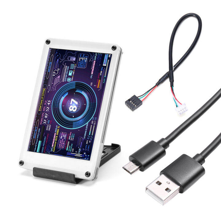 dual-usb-cpu-gpu-ram-hdd-monitor-diy-อะคริลิค3-5นิ้ว-ips-คอมพิวเตอร์หน้าจอรอง-aida64ได้อย่างอิสระสำหรับ-windowslinuxraspberry-pi