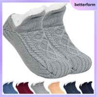 BETTERFORM เครื่องทอทอ ถุงเท้ารองเท้าแตะขนปุยคอวี ผ้ากำมะหยี่กำมะหยี่ ป้องกันการลื่นไถล ถุงเท้านอนหลับสบาย ฤดูหนาวในฤดูหนาว การประยุกต์ใช้กาวพื้นรองเท้า ถุงเท้าชั้นบ้าน ในร่ม