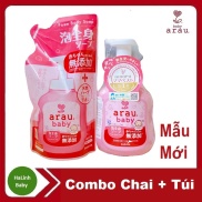 Set 2 Sữa Tắm Arau Baby Chai 450ml + túi 400ml thành phần thảo mộc.