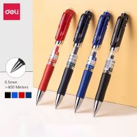 Deli Retractable Gel Pen 0.5 mm Black Blue Color Writing Tools School Office Supplies Stationery Gel Ink Pens