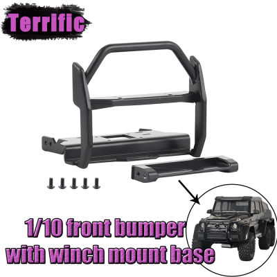 Metal Front Bumper with Winch Base for 110 RC Crawler Car Traxxas TRX-6 G63 6x6 TRX-4 G500 4x4 Upgrade Parts